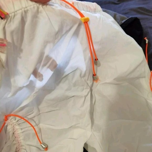 White orange cargo parachute pants - Picture 4 of 5